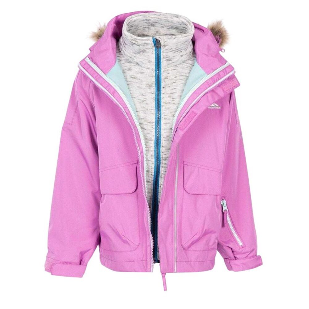 Trespass Girls Plain 3 in 1 Jacket / Pink